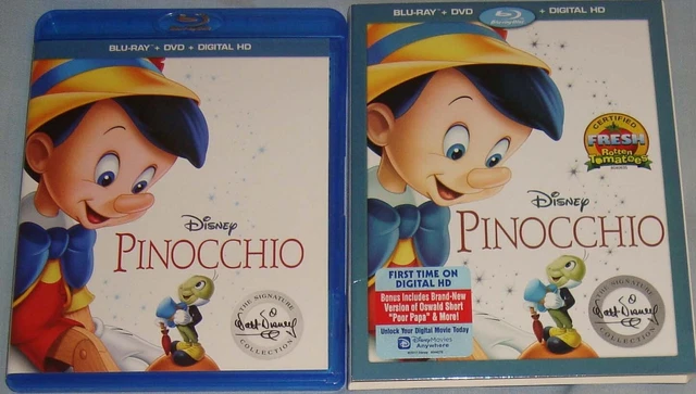 Disney PINOCCHIO 1940 Blu-Ray+DVD+slipcover Signature Edition no digital copy