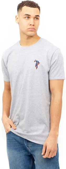 T-shirt da uomo Marvel Captain America ricamata t-shirt grigia taglia S