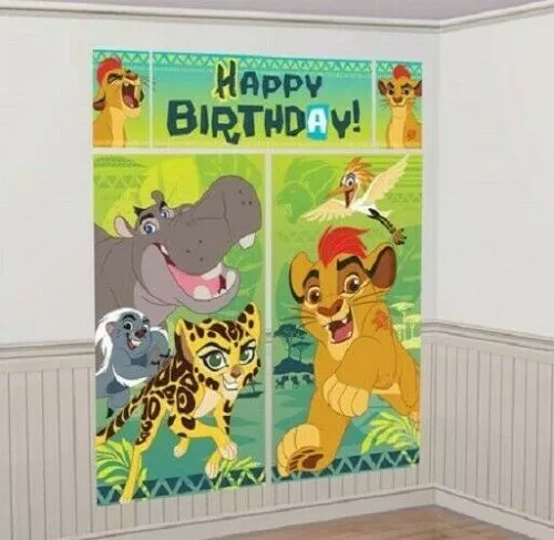 Disney LION KING GUARD Scene Setter HAPPY BIRTHDAY party wall BACKDROP 6ft