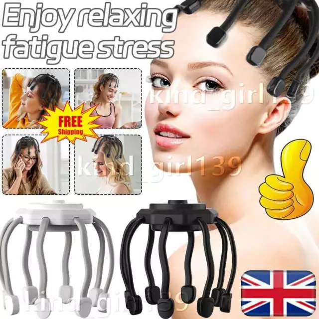 Electric Scalp Head Massager Octopus Claw Vibration Massage Stress Relief Relax&