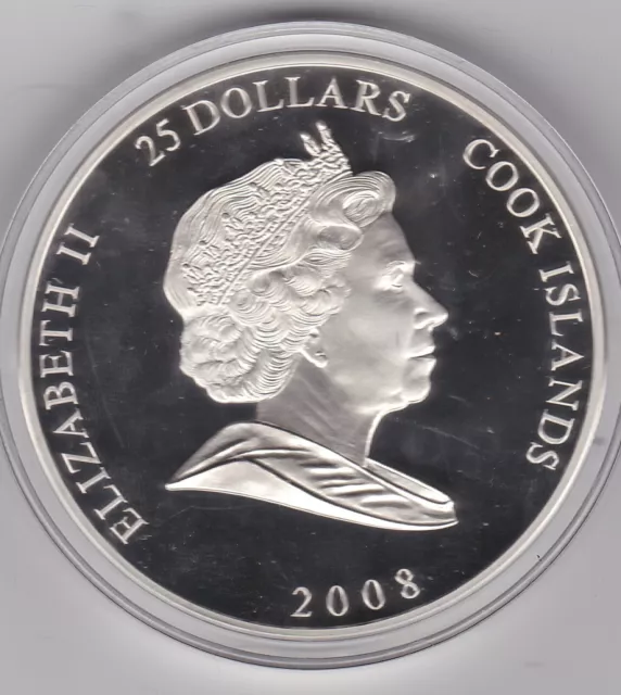 Boxed 2008 Cook Islands Silver Proof Five Ounce Coin & Certificate - Elizabeth I 3