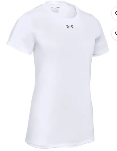 Under Armour Womens UA Locker White Short Sleeve Loose T Shirt Small $25 New NWT