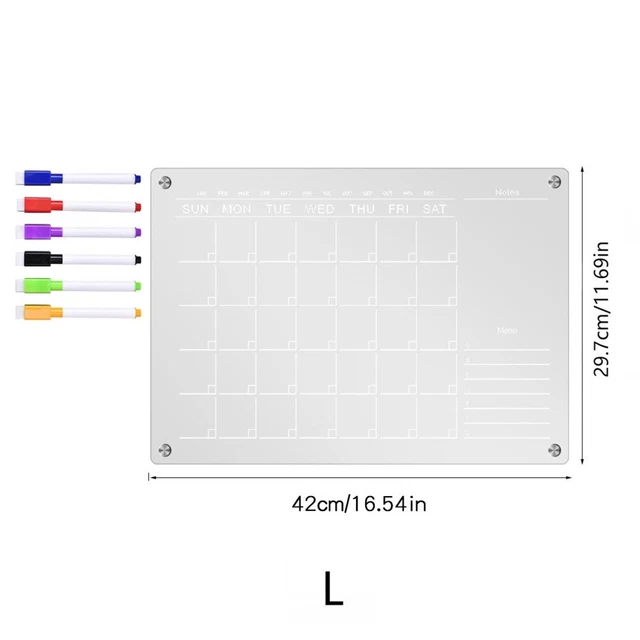 Grande Lavagna Magnetica Settimanale A3 Per Frigorifero, Cancellabile A Secco, Per Frigorifero, Con Pennarelli, Mensile, Settimanale, Giornaliero, Magnetico, Lavagna Bianca - Foto 2