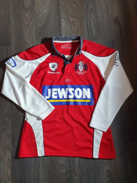 Gloucester Rugby Union Rugbytech 08/09 LS Shirt Size S Excellent Condition