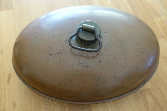 Alt Antik Wärmflache Bettflasche Rein Kufer Oval Sammler Selten Rar Deko 28x20cm