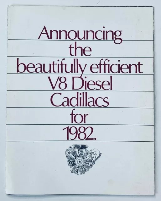 1982 Cadillac V8 Diesel Series Dealer Showroom Sales Brochure Guide Catalog