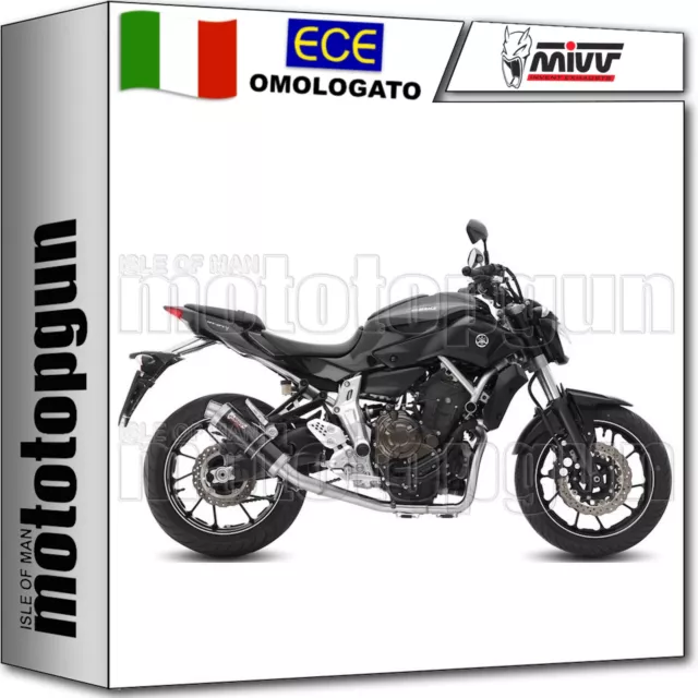 Mivv Scarico Alto Completo Omologato Gp Inox Nero Yamaha Mt-07 Mt07 2014 14