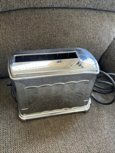 Vintage Chrome Toastmaster TOASTER Art Deco McGRAW ELECTRIC Co 1A4 WORKS 3