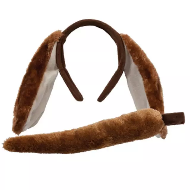 Adulto/Bambino Cane Orecchie su Cerchietto E Coda Set Costume Accessorio Costume