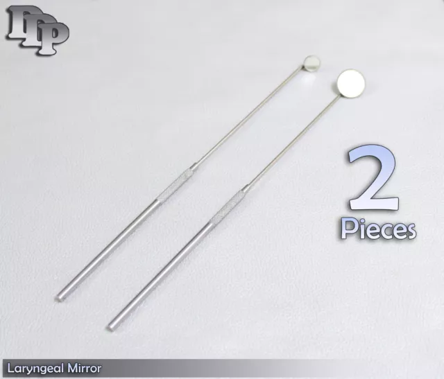 Set Of 2 Laryngeal Boilable Hygiene Dental Mirrors With Handle #3 #5 2