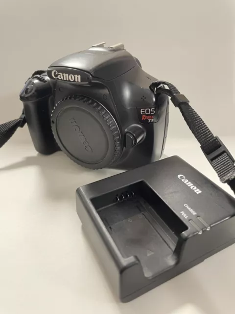 Canon EOS Rebel T3 12.2MP Digital SLR DSLR Camera Black Body Only