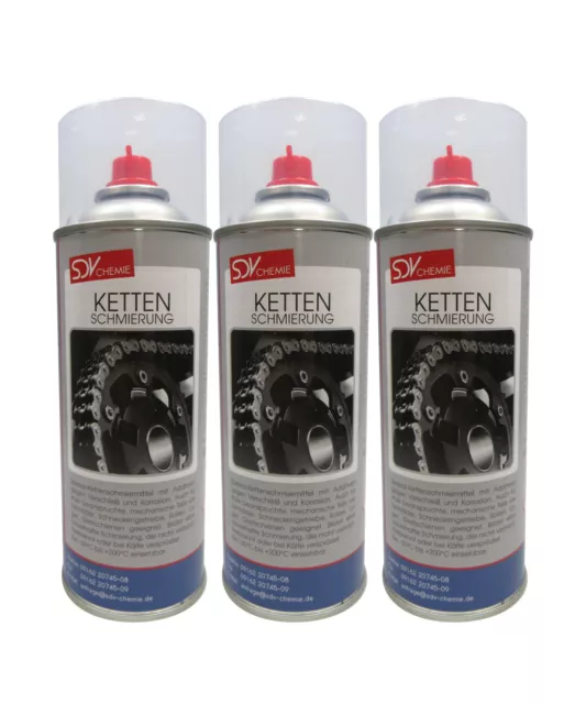 Kettenschmierung 3x 400ml Chain Ketten Fett Pflege Spray Schmiermittel