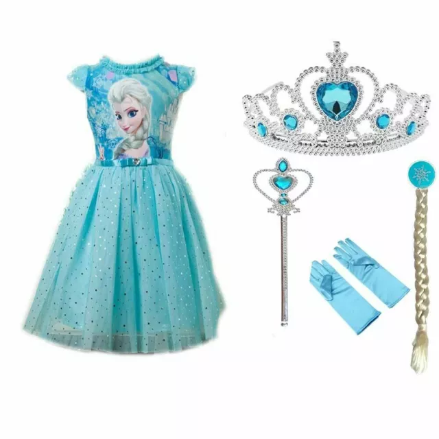 Abito Principessa Elsa Costume Fantastico Anna Ragazze Festa Bambini Cosplay Sera di Compleanno