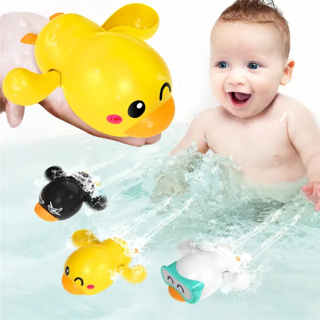 3Pcs Children Kids Baby Swimming Pool Bath Time Toy Animal Floating Wind-Up Duck
