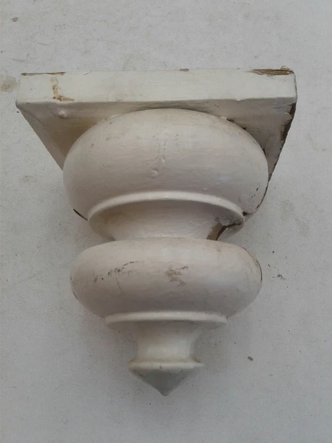 Antique Newel Post Finial Hardwood Ornate Victorian Architecture Salvage