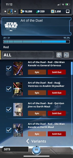 Topps Star Wars Digital Card Trader Red Art of the Duel Inserts