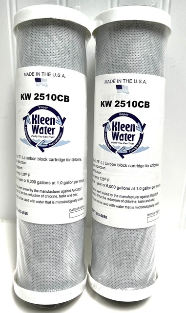 * AGUA KLEEN * FILTRO DE SEDIMENTOS H20 KW2510CB 2 Filtros - Nuevo Sellado