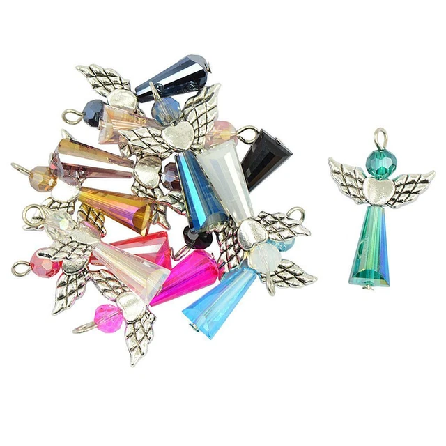 12Set bunte Engel Anhänger Perlen lose DIY Armband Schmuckherstellung