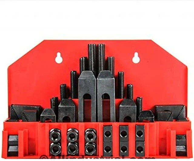 58 Pc Hold down Clamp Set 5/8″ Slot 1/2″-13 Stud Machinist Milling Tool Kit