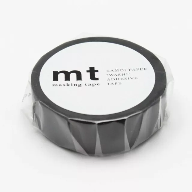 mt  (KAMOI) Matte Black Washi Masking Tape 15mm x 10m (MT01P207)