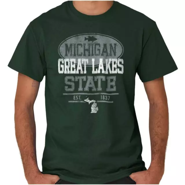 Michigan Great Lakes State Souvenir MI Gift Womens or Mens Crewneck T Shirt Tee