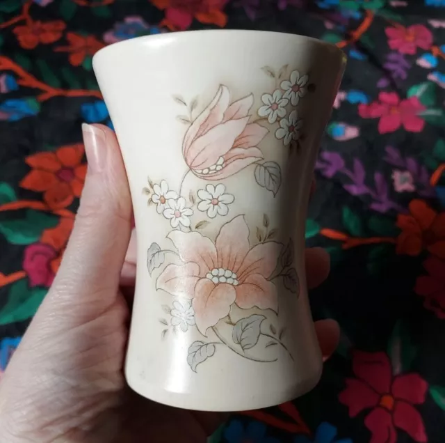 Vintage Aldridge Pottery Co. Ltd  Longton Stoke On Trent Staffs Pink Floral Vase