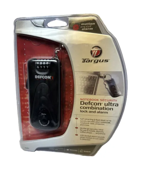 BRAND NEW FACTORY SEALED Targus DEFCON 1 Ultra Combination Lock and Alarm