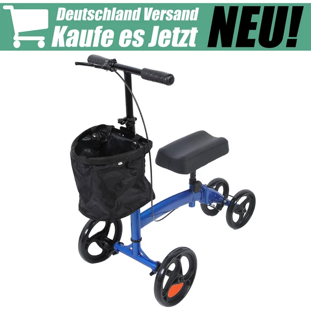 Knie Walker Scooter Lenkbarer Knie-Walker Rollator Gehhilfe Laufhilfe 136kg DHL
