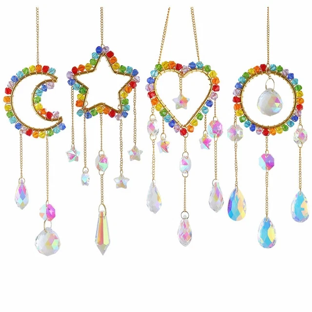 Campanello del vento Acchiappasole di cristallo Pendente con prismi arcobaleno