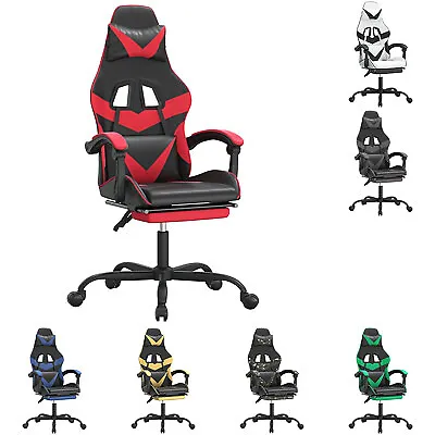 Swivel Gaming Chair with Footrest Office Computer Chair Faux Leather vidaXL