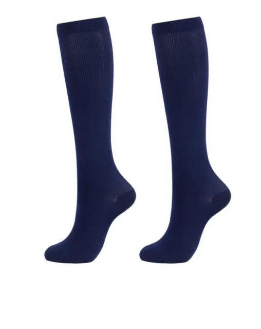 Knee High  Graduated Compression Socks 15-20 mmHg Size S/M Navy New