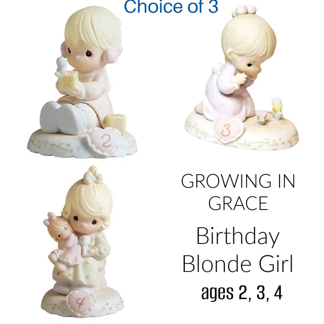 Precious Moments Growing In Grace Birthday Blonde Girl Age Two Three Four CHOOSE