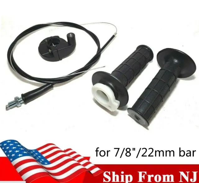 Twist Handle Grip Bar & Throttle Cable For 7/8" XR100 XR100R XR185 XR200 XR200R