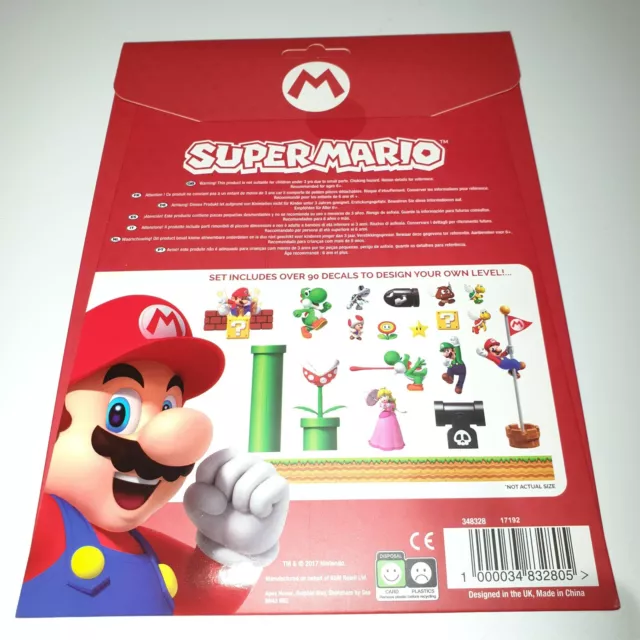 Super Mario Gadget Decalcomanie Set di Adesivi Impermeabili Riutilizzabili Ufficiali Nintendo
