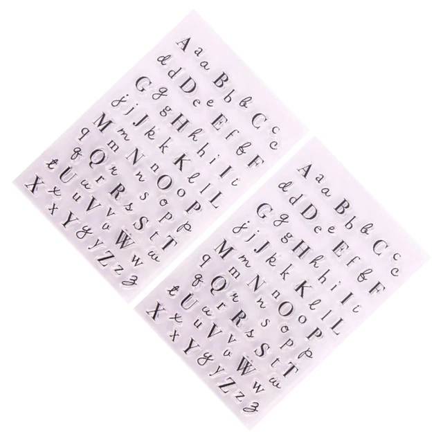 2 PCS Clear for Card Making Journaling Alphabet Silicone Template Scrapbook