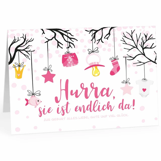 GROSSE GLÜCKWUNSCHKARTE GEBURT XXL DIN A4 Design mit Umschlag Baby