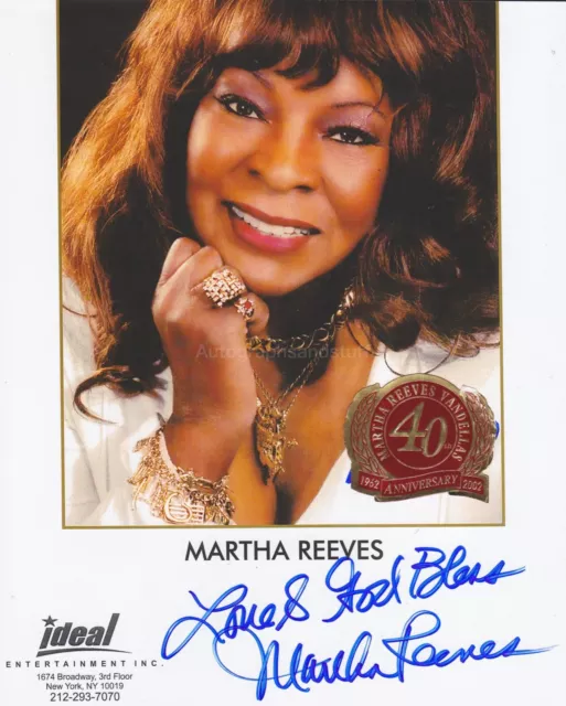 Martha Reeves HAND SIGNED 8x10 Photo Autograph Dancing In The Street Jimmy Mac C