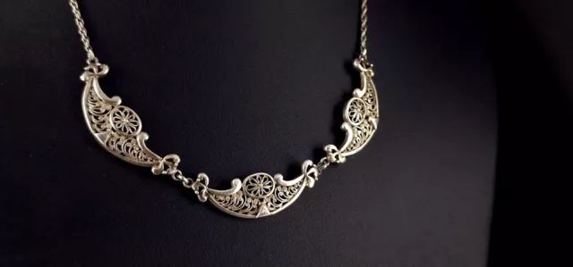 Filigranschmuck Collier Kette 835 Silber - romantisch schön & verspielt Friesen 3