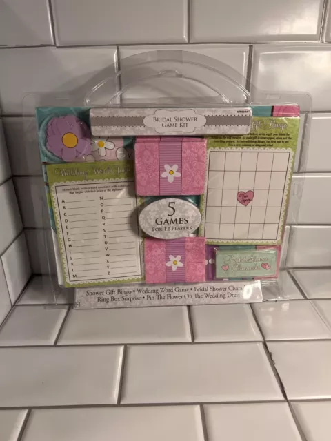 Kit de juego de ducha nupcial - 5 juegos: bingo, juego de palabras, charadas y más!