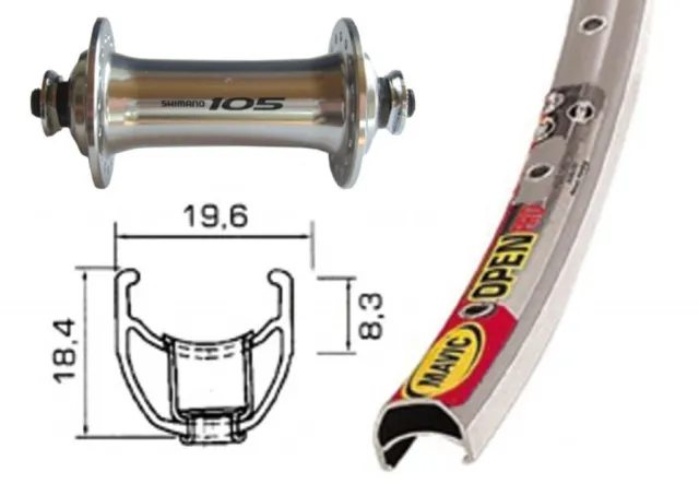 Bike-Parts 28″ Vorderrad Mavic Open Pro + Shimano 105 (QR)