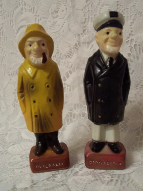 Vintage HK Old Salty and  Capn Pepper Plastic Salt and Pepper Shaker Set