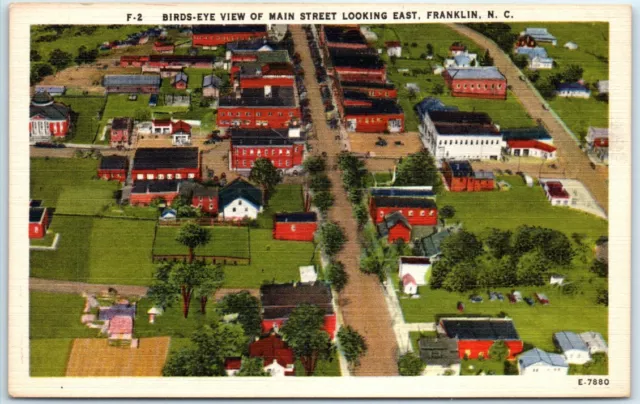 Postcard - Birds-Eye View of Main Street Looking East, Franklin, North Carolina