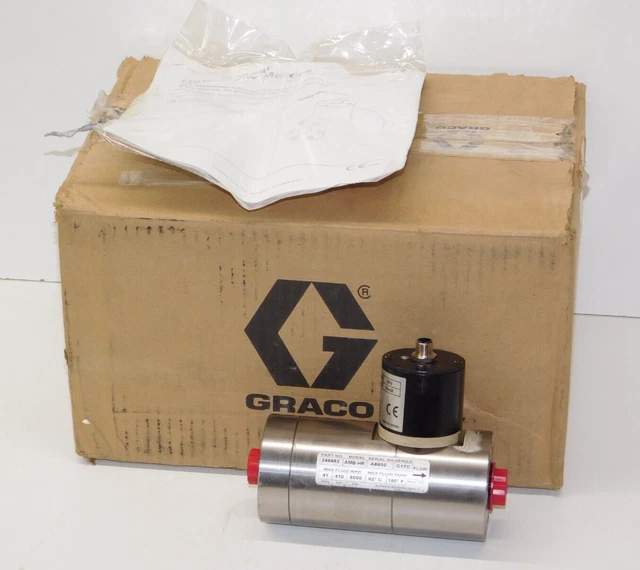 New Graco 24B924 AMB-HR 246652 Helical Gear Fluid Flow Meter Sensor Unit in Box New Graco 24B924 AMB-HR 246652 Helical Gear Fluid Flow Meter Sensor Unit in Box