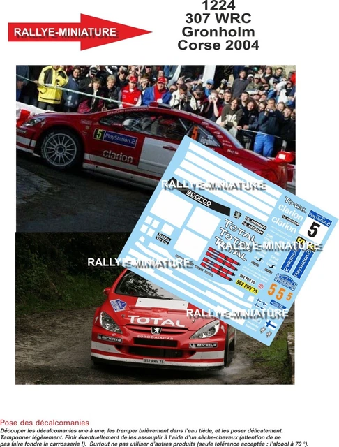 Décalcomanies 1/32 Peugeot 206 WRC Wearden Tour De Corse 2001 - Modèle Rallye Miniature - Neuf