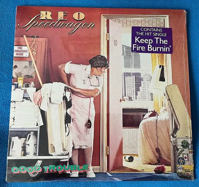 REO Speedwagon "Good Trouble" LP Vinyl Original Shrink Hype Sticker Kevin Cronin