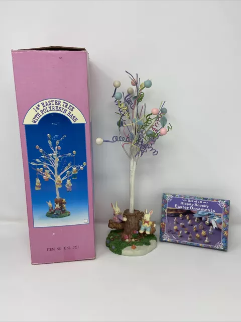 Vintage Easter Egg Tree 14” Tall With 18 Ornaments