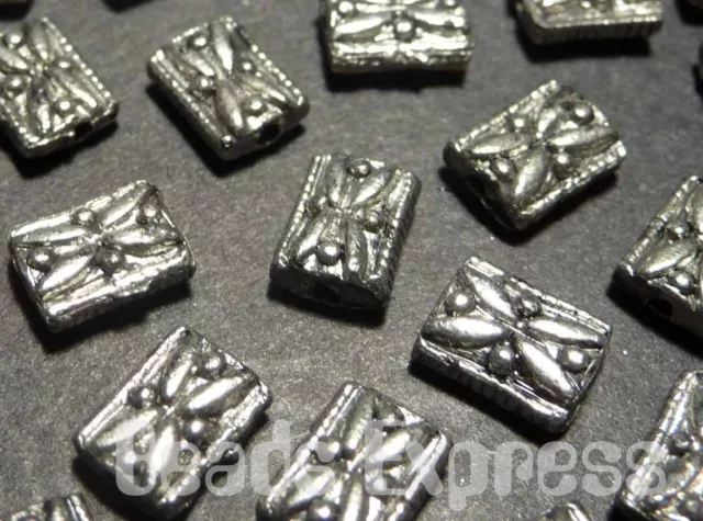 30pc 7mm Tibetan Silver Bali Style Rectangle Metal Spacer Beads (T030)