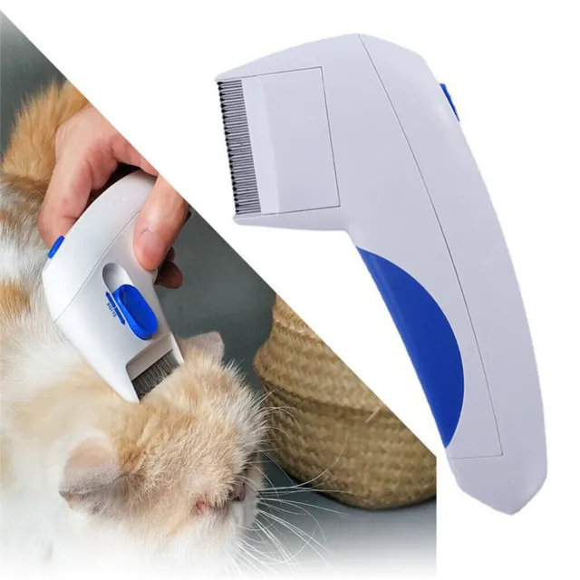 Electric Flea Zapper Lice Remover Hair Comb Brush Pet Cat Dog Safe Clean Tools