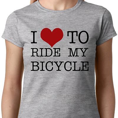 I Love to Ride LA MIA BICICLETTA DONNA T-SHIRT CICLISMO BICI BMX REGINA RACE Geek preventivo