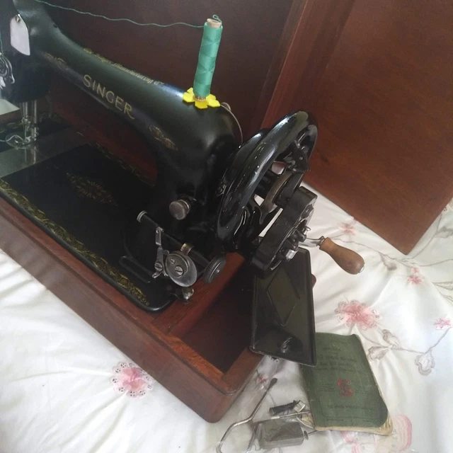 VINTAGE HAND CRANK Sewing Machine, Singer Model No. 27K in Custom Made